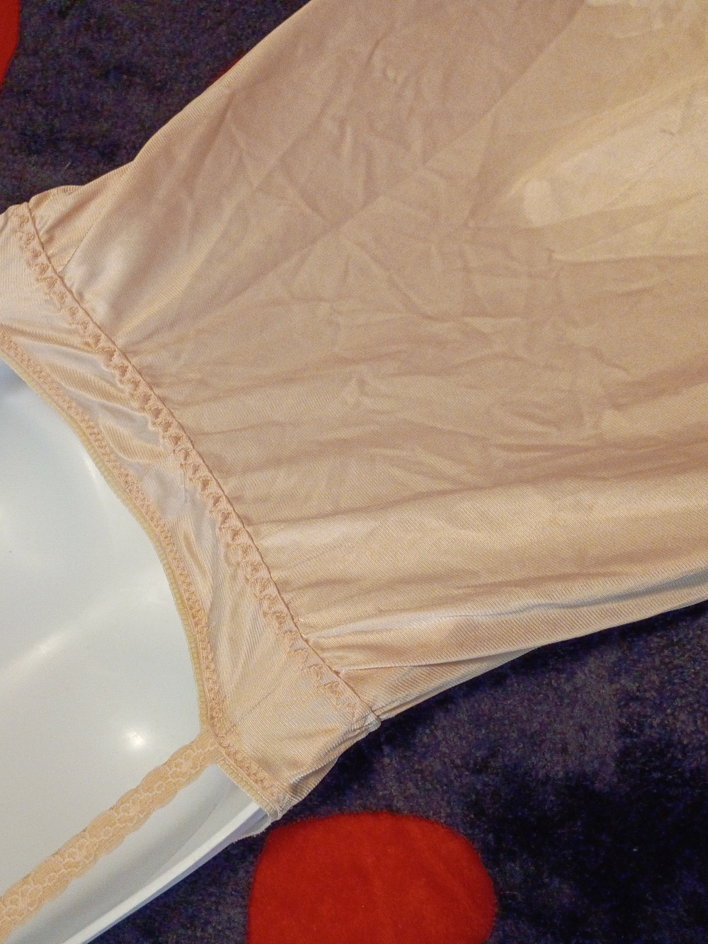 Lace-Trim Slip in Light Beige Dress - Picture 4 of 7